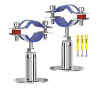 4 Pcs 304 Stainless Steel Pipe Clamp Hanger, Adjustable 50-100mm Pipe Support Bracket with Screws, for 32-34mm（1.25"-1.33"） Diameter Tube, Wall & Ceiling Mount Pipe Fastener