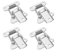 4 PCS 304 Stainless Steel Tension Clasp Spring Loaded Latch for Boxes, Drawers, Suitcases (180 Degree)