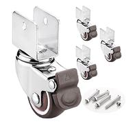 4 Pcs 32mm Swivel Furniture Casters with Brakes U Bracket Wheels for Tables Cribs & Flower Stands Heavy Duty Transport Castors with Accessories