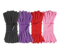 4 Pcs 33FT BDSM Cotton Bondage Ropes Set in Black Red Purple Pink for Couple Fantasy Play, Adjustable Rope Restraint with 8mm Diameter, Perfect for Beginners and Advanced Enthusiasts