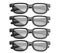 4 Pcs 3D Glasses for Cinema, Passive Circular 3D Glasses Black Universal 3D Viewing Glasses Lightweight 3D Sunglasses Polarized 3D Viewing Spectacles for TV Projectors Home Movies Theaters Cinema