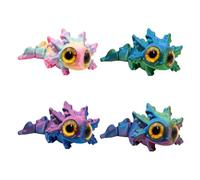4 PCS 3D Printed Axolotl, Set of 4 Vibrant 3D Animals, Unique Desk Decor for Kids and Collectors, Creative Gift for Birthday and Holidays (Candy, Blue-Green, Red-Blue, Multicolor)