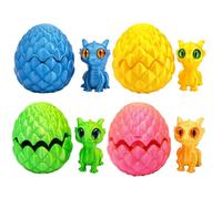 4 Pcs 3D Printed Dragon Set, 3D Printed Animals, Dragon Egg Ornaments, Desktop Decor Figures, Living Room, Bedroom, Kitchen DiningUnique Gifts for Birthdays and Special Occasions