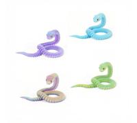 4 PCS 3D Printed Snakes 30cm / 11.81inch Fidget Snake Gradient Color Random Flexible Articulated 3D Snake Models 3D printed animals Realistic Collectible Animal Models for Home Decoration (B)