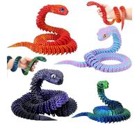 4 Pcs 3D Printed Snakes,3d Printed Animals,30cm Flexible Articulated Snake Models,3d Printed Fidget Toy,Perfect for Home Decor Gifts Educational Use,Suitable for Animal Lovers and Collectors Alike