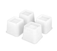 4 Pcs 4 Inch Table Risers, Furniture Risers Stable Riser Feet Lift Set Bed Riser Bed Chair Sofa Riser Feet Lift Set, for Furniture Lifting Sofa Chair Bed, Bed Leg Elevators