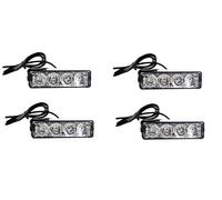 4 pcs 4 LED Orange Amber Light Lamp Recovery Flashing Breakdown Strobe Grill 12-24V