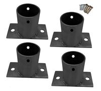 4 Pcs 40mm Black Metal Post Base Stainless Steel Bolt Down Support for Fence Gate Elevated Deck Balustrades & Enclosed StabiliBracket