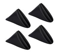 4 Pcs 43 x 43 cm Silky Satin Cloth Napkins Solid Color Square Fabric Napkins Washable Reusable Dinner Napkin Decorative Dining Table Napkin for Weddings Events Black