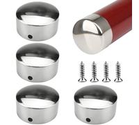 4 Pcs 45mm Stainless Steel Round Handrail End Caps for Staircase Steps with 4 Screws, Ultra-Thin 0.4mm Thickness, Inner Diameter 44.6mm (45mm)