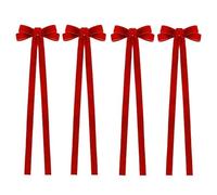 4 Pcs 47.2 x 11.8 Inch Extra Large Christmas Velvet Tree Bow Vintage Giant Christmas Tree Trees,Vintage Xmas Bows Topper To