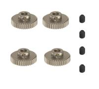 4 PCS 48DP 39T Pinion Motor Gear, Hard Anodised Aluminium 5mm Bore, Compatible with 1/10 RC Buggy, Short Course Truck & Drift Car, Includes Grub Screws