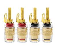 4 PCS 4mm Banana Plug Socket Connector Binding Post, KUOQIY Speaker Binding Posts Terminals, for Amplifier Speaker Terminal Connector (42 * 14.2mm)