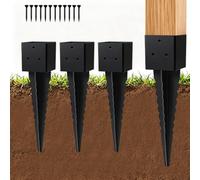 4 Pcs 4x4 Fence Post Anchor Ground Spike 16" (Actual:3.6" X 3.6")