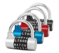 4 Pcs 5 Letters Combination Padlock, Resettable Letter Word Lock, Heavy Duty Keyless Anti-Theft Safety Padlock for Gym Locker School Locker Toolbox Cabinet Gate Fence