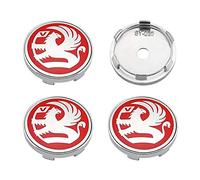 4 Pcs 56mm Auto Alloy Rim Hub Centre Caps for Opel Vauxhall Astra k Insignia Vectra Crossland Corsa 3D Dust Adjustment Aluminum Badge Sticker Logo Car Styling Decoration,Red