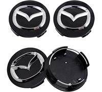 4 pcs 56mm Car Hub Centre Caps for Mazda Atenza MX3 CX3 CX5 2 3 6 323 626 RX8 RX7, Dust/Rust/Water-Proof Wheel Rim Centre Caps Covers,Black