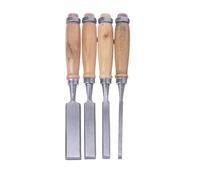 4 Pcs 6/12/18/24mm Wood Carving Chisels Set for Woodworking with Ergonomic Tools DIY Auxiliary(Iron)