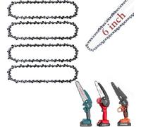 [ 4 Pcs ] 6 Inch Mini Chainsaw Chain 36 Drive Links, 6 Inch Replacement Chains for Cordless Electric Portable Mini Chainsaw For Wood Branch Cutting