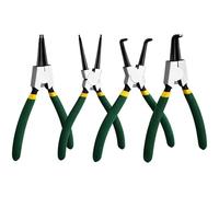 4 Pcs 6-inch Steel Snap Loop Pliers Set, Internal & External Circlip Plier Kit with Curved Straight Jaw, Long-Lasting Heat-Treated Tool for Mechanics, Automotive Repair, Industrial Maintenance