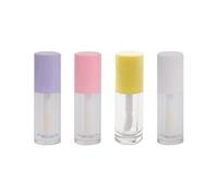 4 Pcs 6 ml Empty Lip Gloss Tubes with Wand Plastic Lip Balm Tubes Vials Small Clear Lipgloss Tube Refillable Lipstick Tube Bottles DIY Mini Makeup Containers for Daily Use
