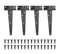 4 Pcs 6" Tee Hinges, Shed Door Hinge, Gate Hinge,Shed Door Hinges, Black