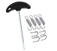 4 Pcs 68mm Universal Motorcycle Exhaust Muffler Pipe Swivel Spring, 4 Pcs Welding Fasteners, 1 Pcs T-Spring Remover Installer Hook Tool, Exhaust Pipe Muffler, Motorcycle Exhaust Pipe Spring Hook