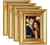 4 PCS 6x8 Gold Photo Frames Set - Vintage Ornate Picture Frames, Classic Baroque Photo Frames, Picture Frames 15x20cm for Wall Mounting or Tabletop, Gallery Wall, Weddings & Home Decor