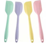 4 PCS,7.8Inch Silicone Spatulas Rubber Spatula Small Spatula Baking Mini Spatula Mixing Tool for Nonstick Cookware, Cooking (Purple Green Pink Yellow)