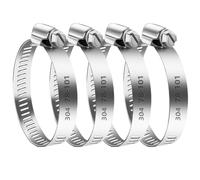 4 Pcs 78-101mm 304 Stainless Steel Worm Drive Hose Clamps Clip Set | Adjustable jubilee screws pipe fasteners assortment. For automobile, water and gas tube repair. Rust-proof with sturdy case.