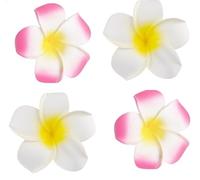 4 Pcs 7cm White and Pink Hawaiian Frangipani Plumeria Foam Head Flower Party Beach Hair Clip Hair Clips, Clips and Barrettes, Hawaiian Flower Hair Clips