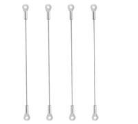 4 Pcs 8" Cabinet Door Restraint, Door Restrictor Stainless Steel Cabinet Lanyard Door Restraint Cable Flexible Braided Limiter for Chest Cupboard Doors Hinge Restraint with Eyelets for Secure Fixing