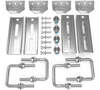 4 PCS 8" Galvanized Swivel Top Bunk Bracket Kit with Hardware for 3"x3"，2"x3",1.5"x3" Boat Trailer Crossmember, Boat Trailer Bunk Brackets & Square U-Bolts