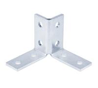 4 PCS 8 Hole Wing Shape Double Corner 90 Degree Fitting Connector Bracket Fitting for 1/2" Bolt in All 1-5/8" Strut Channel, 5.6mm Thickness