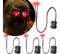 4 PCS 8 Modes Halloween LED Glowing Light Up Eyes for Costume Cosplay,Masks,Skulls,Skeleton, Pumpkin,Red Glowing Eyes Halloween Decoration Lights for Indoor Outdoor Decoration,(Battery Not Included)