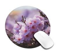 4 PCS 8inch Round Mouse Pad Cherry Blossom Mouse Mat with Non-Slip Rubber Base Custom Computer Mouse Pads for Wireless Mouses Laptop Office Desk Accessories Gaming Mousepad