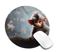 4 PCS 8inch Round Mouse Pad Cute Monkey Mouse Mat with Non-Slip Rubber Base Custom Computer Mouse Pads for Wireless Mouses Laptop Office Desk Accessories Gaming Mousepad