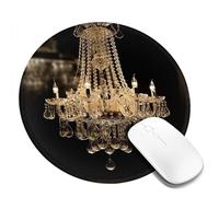 4 PCS 8inch Round Mouse Pad Gorgeous Crystal Chandelier Mouse Mat with Non-Slip Rubber Base Custom Computer Mouse Pads for Wireless Mouses Laptop Office Desk Accessories Gaming Mousepad