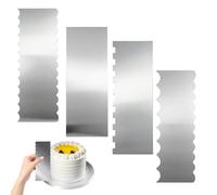 4 PCS 9 Inch Metal Cake Scraper,Cake Scraper Buttercream Smoother, Cake Decorating Tools for Cream Cake Decorating, Cake Icing Smoother for Making Birthday Cakes Cheese Chocolate Fondant