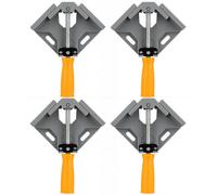 4 Pcs 90 Degree Right Angle Clamp Set, Aluminum Alloy Single Handle Woodworking Corner Square Clamp with 6.1 x 7.9-10.6 in Jaw, Rust-Proof Frame Fixture Tool for Photo Framing, Cabinet Building