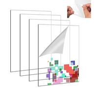 4 Pcs A4 Clear Acrylic Sheet Covered with Protective Film, 1mm Reusable Plastic Sheet for Picture Frame, Glass Painting, Wedding Signs, DIY Crafts (Square, 297 x 210mm)