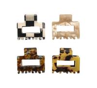 4 Pcs Acetate Hair Jaw Clips Leopard Print Claw Hair Clips Tiny Non Slip Hair Claw Clips Strong Hold Checkerboard Hair Clip French Hair Clamp Fashion Hair Accessories
