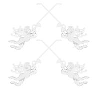 4 Pcs Acrylic Angel Cupid Hanging Ornament for Christmas Tree Decor