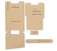4 Pcs Acrylic Template for DIY Leather Phone Case, Handmade Craft Tools Transparent Leather Pattern Drawing with Kraft Paper Protection Durable Cutting Stencil for Wallet Mac
