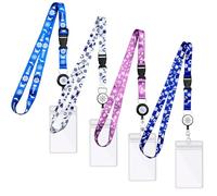 4 Pcs Adjustable Cruise Lanyard for Ship Cards Set, Waterproof Lanyard with Card Holder Retractable Cruise Card Lanyard for Cruise Must-Have Accessories Cruises Ships Key Cards