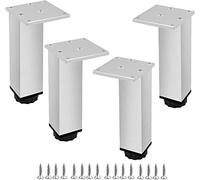 4 Pcs Adjustable Furniture Legs Aluminium Alloy Sofa Support Foot Metal Square Cabinet Leveling Leg Modern Couch Legs for Table, Couch,Silver-10cm(3.9in)
