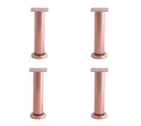 4 Pcs Adjustable Furniture Legs,Metal Sofa Legs,Round Metal Support Legs,Metal Adjustable Bed Legs,Replacement Feet Legs for Sofa Table Chair Desk Cupboard Cabinets Foot (80mm/3.15in,Rose Gold)