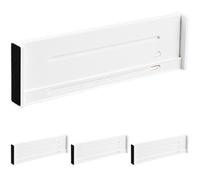 4 Pcs Adjustable High Expandable Drawer Dividers for Kitchen Drawer Organizer, ABS Plastic Separators, 10.6 to 17.7 in / 27 to 45 cm, 3.1 in / 8 cm High, for Bedroom Dresser Clothes Bathroom Office