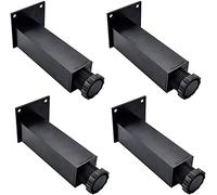 4 Pcs Adjustable Table Legs, Square Furniture feet 10/20cm, Aluminum Alloy Cabinet Legs, with Quiet Base, Suitable for Sofa, for Replaceable Supporting Feet,Black-35cm(13.8in)
