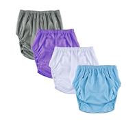 4 Pcs Adult Diaper Cover, Incontinence Leakproof Plastic Diapers, Reusable Diaper Cover, Pull on Cover Pant Washable, M(Waist 22.8-35.4 Inch)